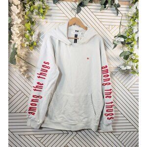 MR COMPLETELY MENS HOODIE AMONG THE THUGS Embroidery Size Lrg READ